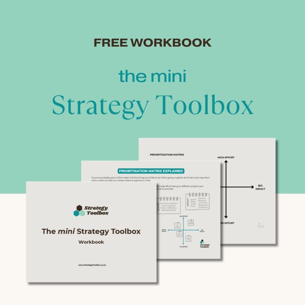 Image showing a workbook called the Mini Strategy Toolbox